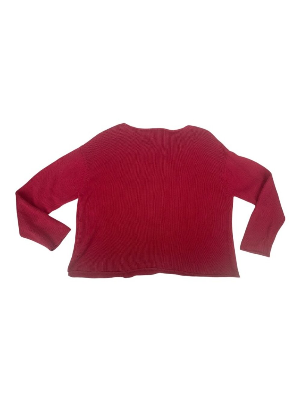 J Jill Cotton Knit Sweater Medium Pink Split Neck Side Button Pullover Preppy - Picture 5 of 8